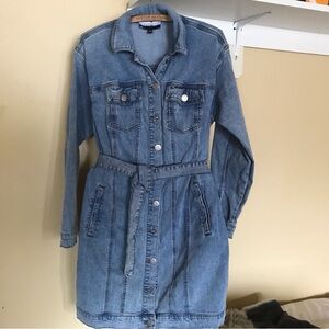 Eloquii Denim Dress Sz16 Belt long sleeve button up